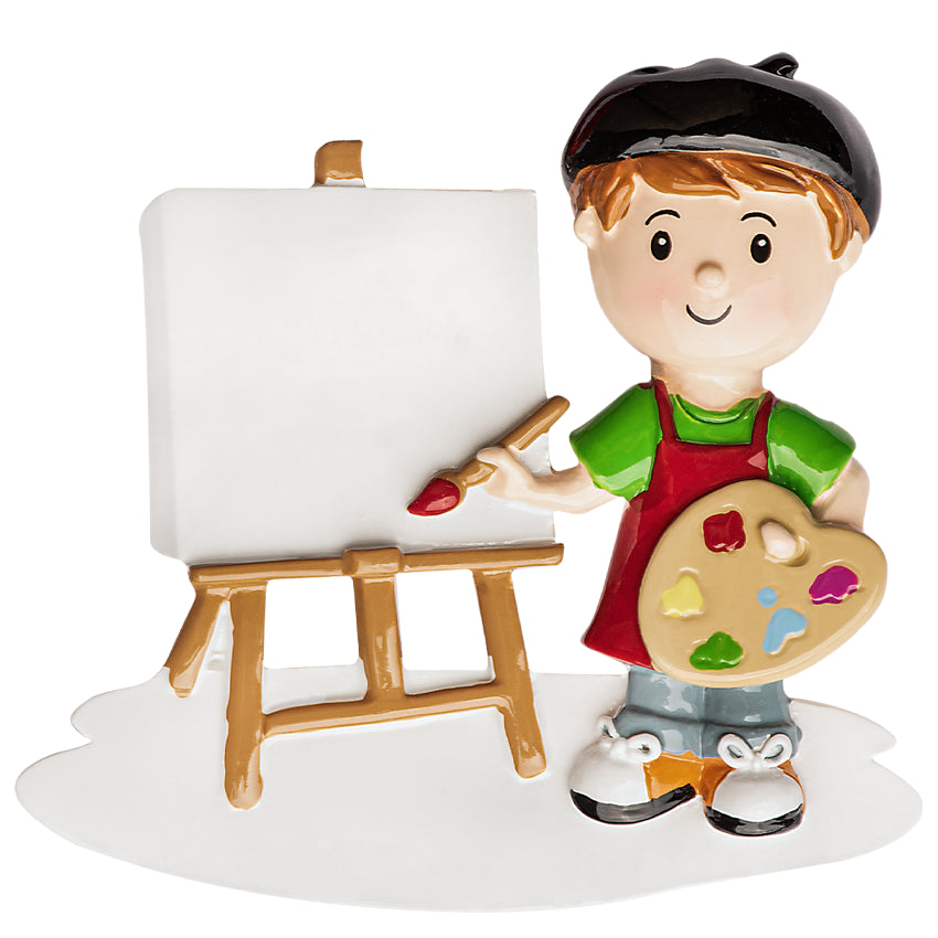 Personalized Artist Painting Boy Christmas Ornament