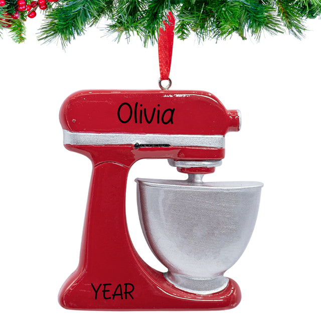 Custom mixer Christmas ornament, a fun keepsake for baking enthusiasts to make happy them.