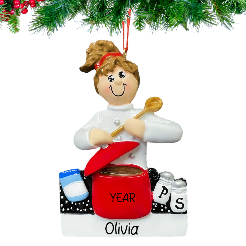 Personalized Cooking Christmas Ornament - Best Cook Chef