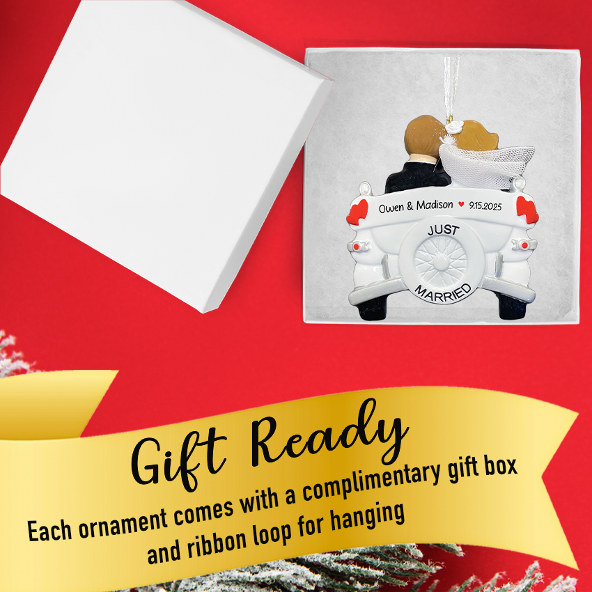 Personalized Couple Just Married Christmas Ornament