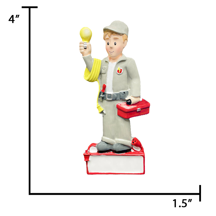 Personalized Electrician Christmas Ornament