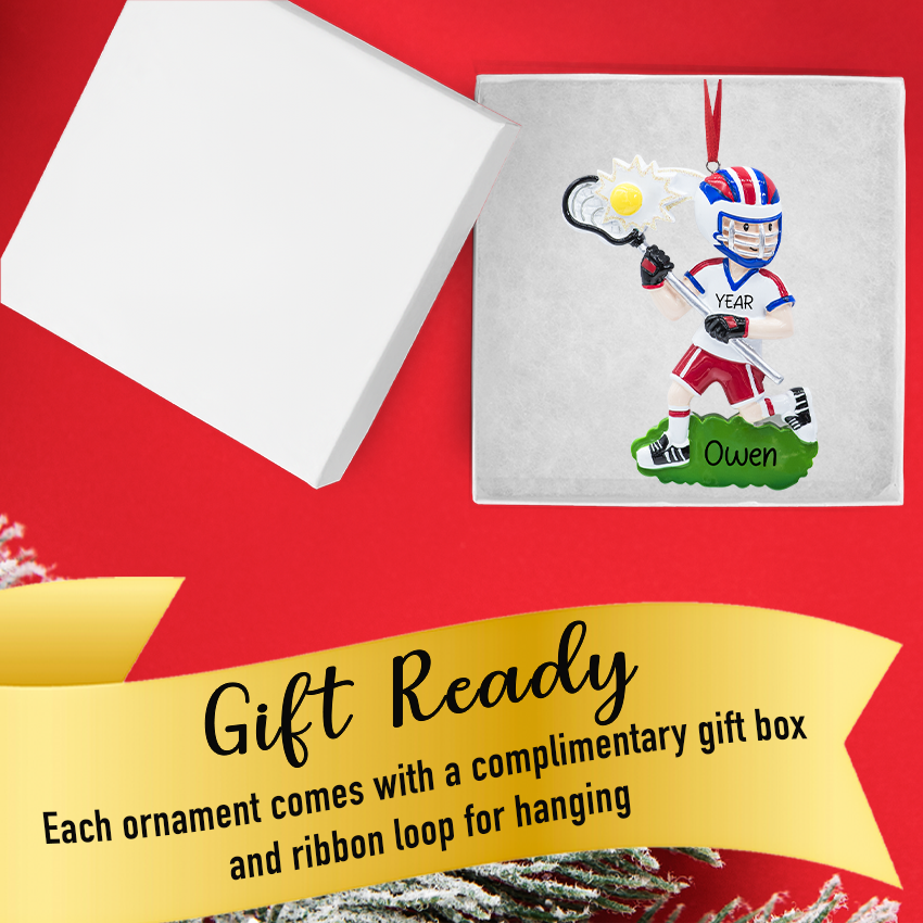 Personalized Lacrosse Boy Christmas Ornament 2025