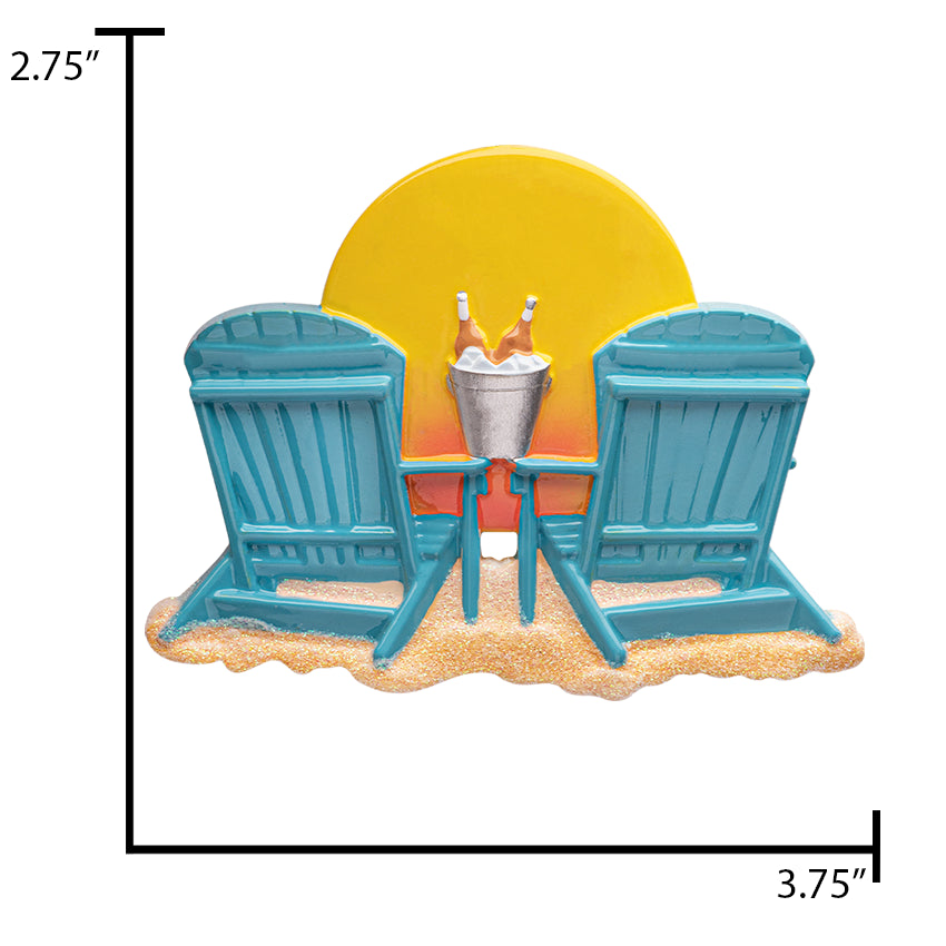 Personalized Beach Chair Couple Christmas Ornament 2025