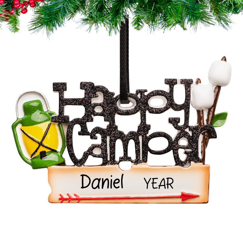 Personalized Camping Christmas Ornament