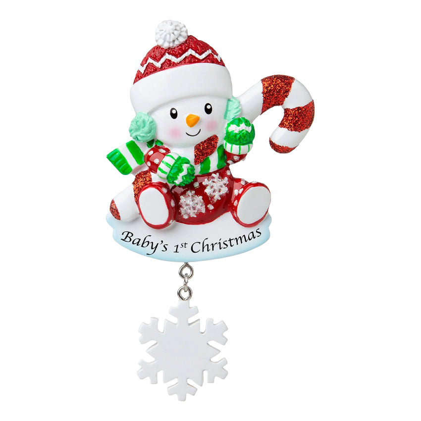 Personalized Baby's First Christmas Snowbaby Ornament 2025