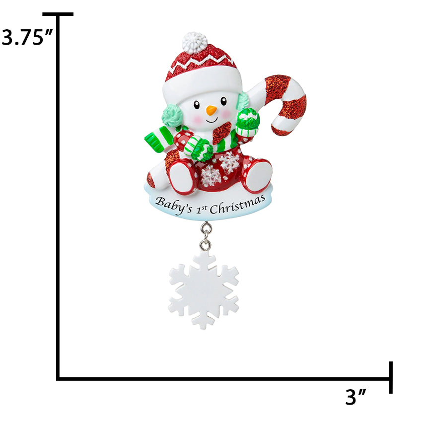 Personalized Baby's First Christmas Snowbaby Ornament 2025