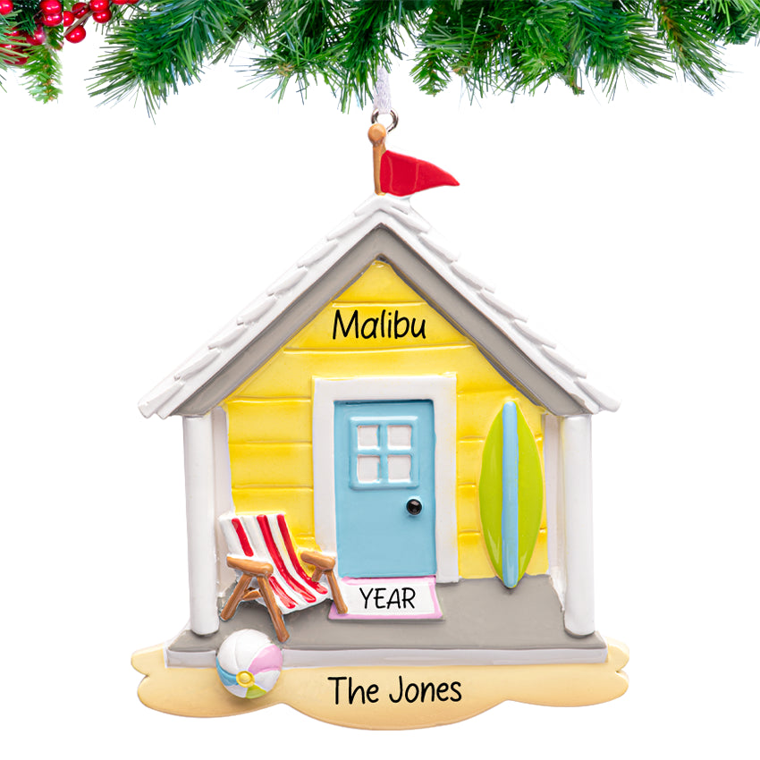 Personalized Beach House Christmas Ornament