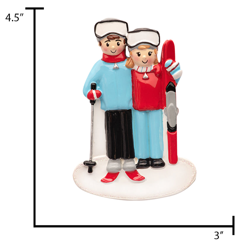 Personalized Ski Couple Christmas Ornament 2025
