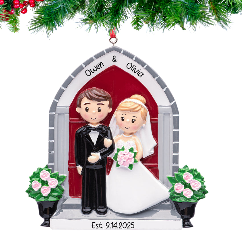 Married Wedding Ornament Name & Date personal ornament