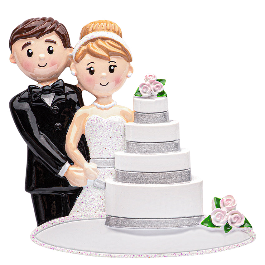 Personalized Just Married - Wedding Cake Christmas Ornament