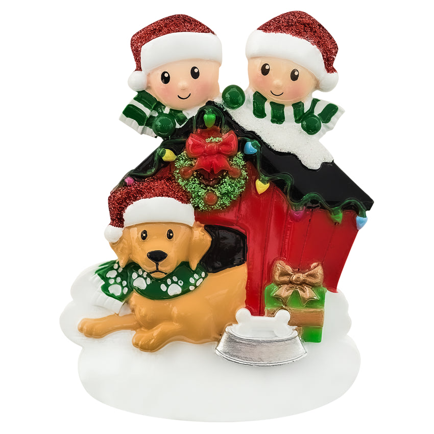 Personalized Couple with Dog Christmas Ornament 2025