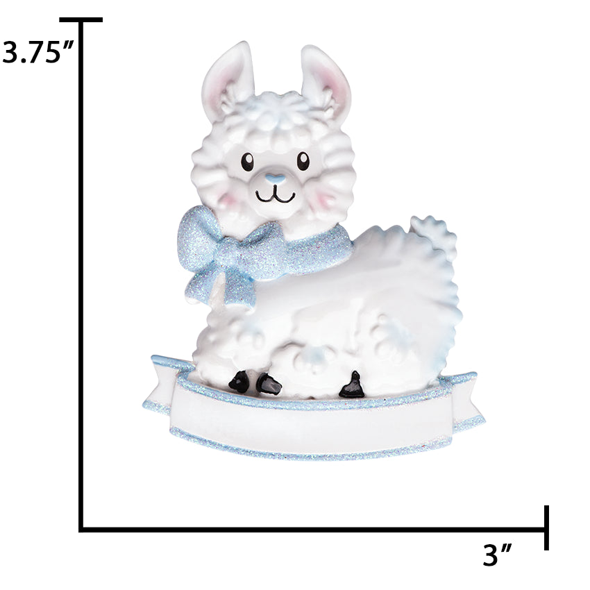 Personalized Baby's First Christmas Baby Sheep Ornament for Baby Boy