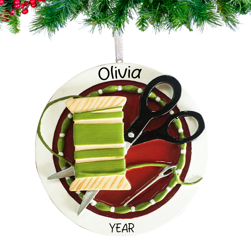 Personalized Sewing Christmas Ornament - Gift to Tailor
