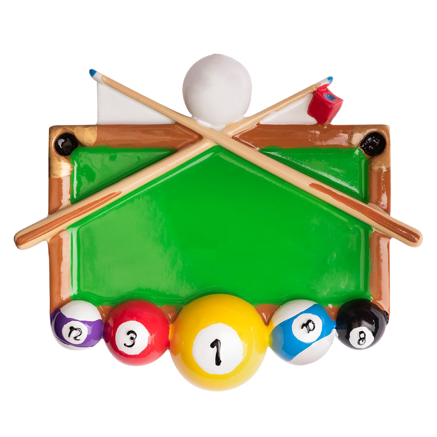 Personalized Billiards Christmas Ornament
