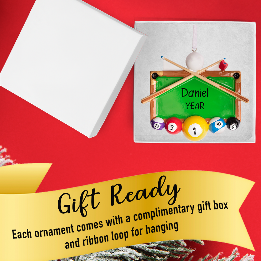 Personalized Billiards Christmas Ornament