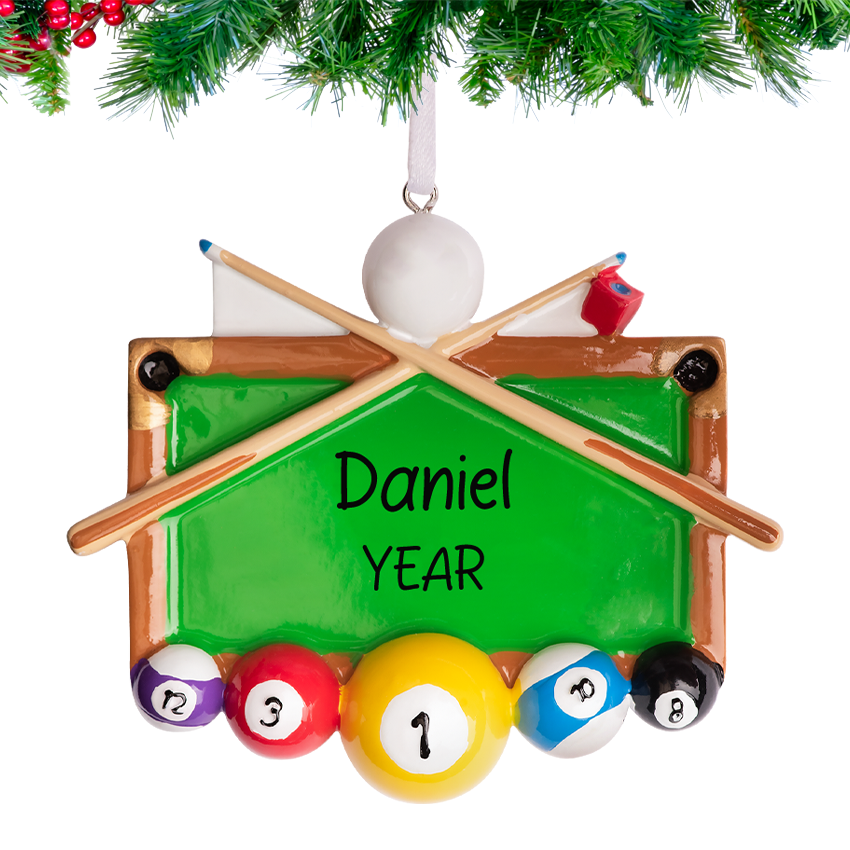 Personalized Billiards Christmas Ornament
