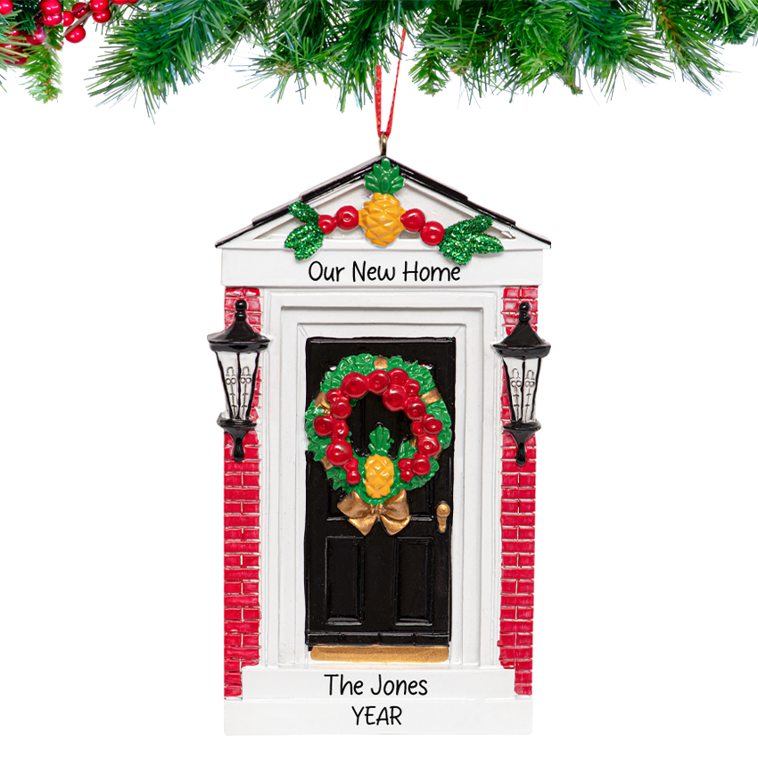 Personalized New Home / Colonial Door Christmas Ornament