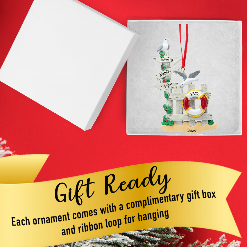 Personalized Beach Gate Christmas Ornament