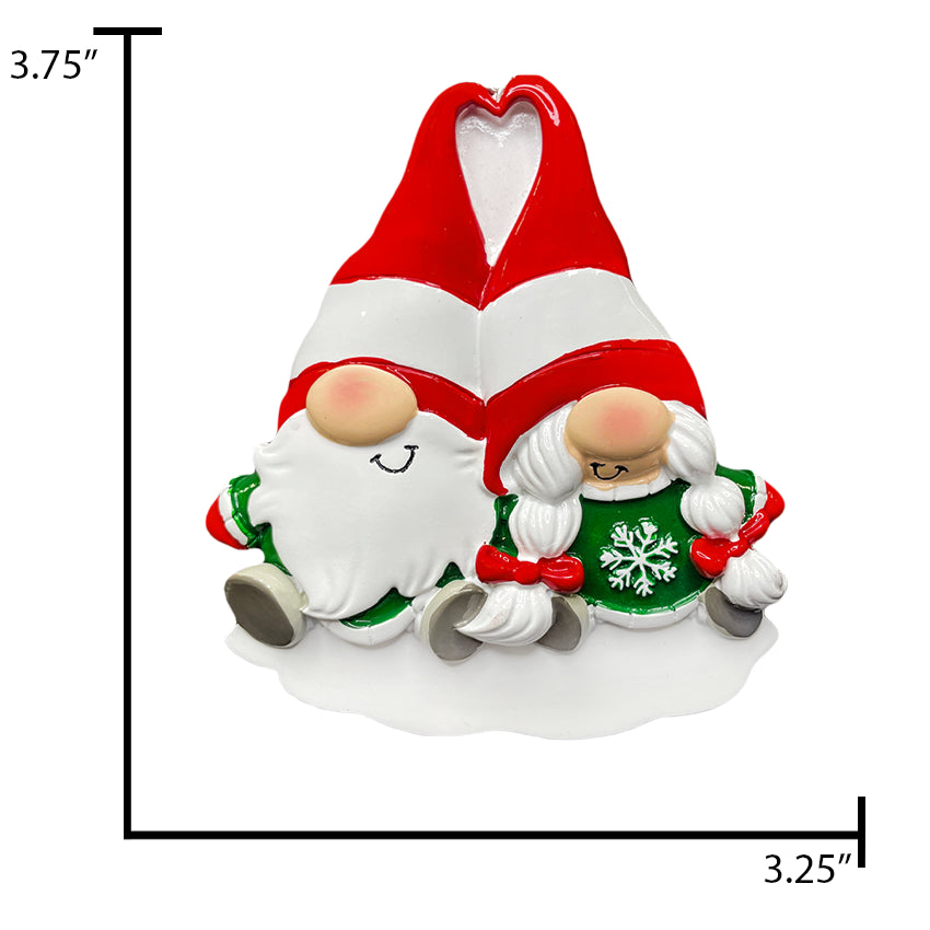 Personalized Gnome Couple Christmas Ornament 2025