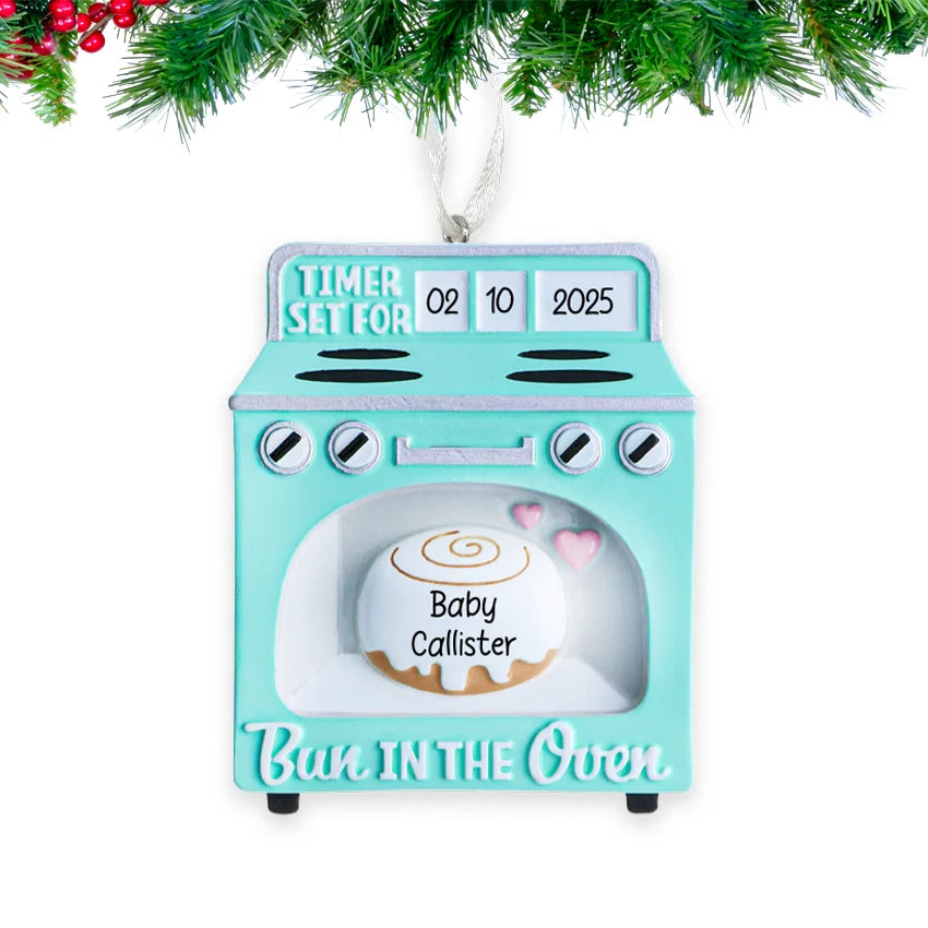 Personalized Bun in the Oven Christmas Ornament