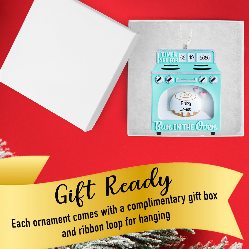 Personalized Bun in the Oven Christmas Ornament