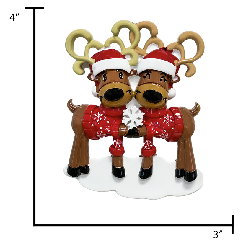 Personalized Reindeer Couple Christmas Ornament 2025