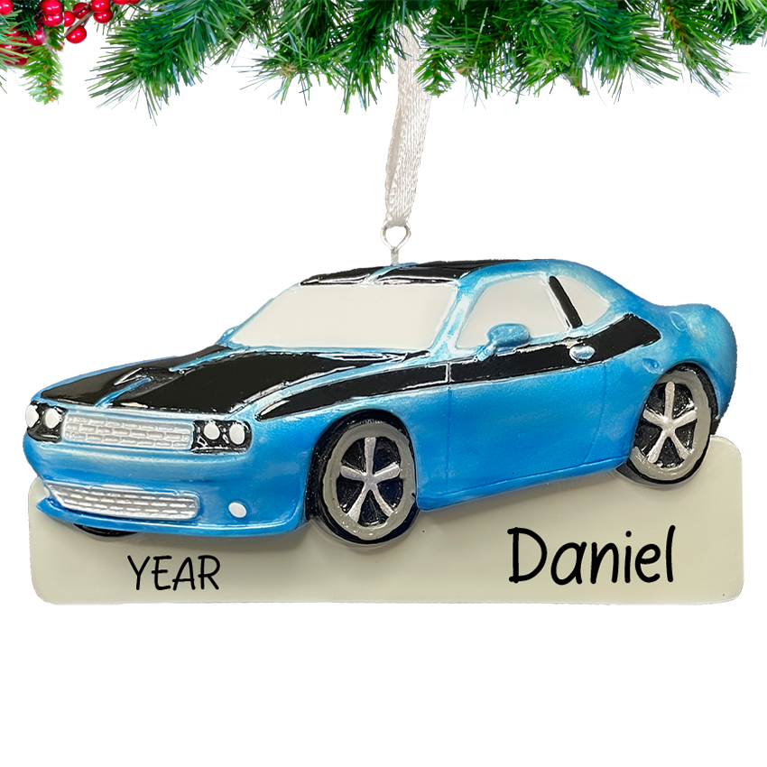 Personalized Muscle Car Christmas Ornament - American Muscle Automobile