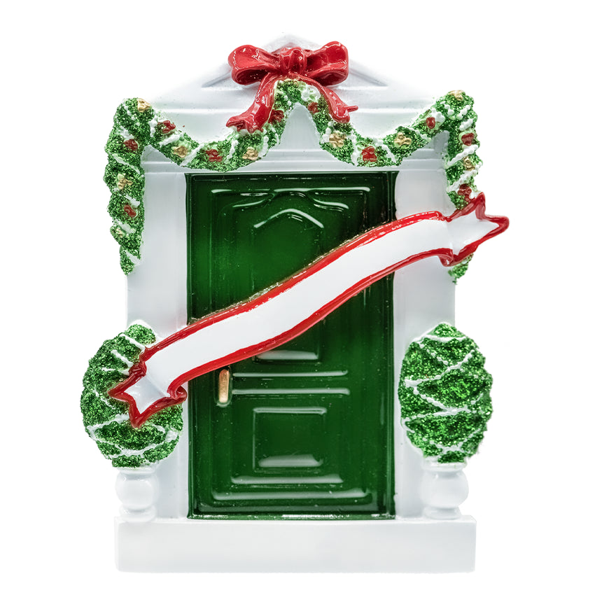 Personalized First Christmas in New Home Ornament - Green Door