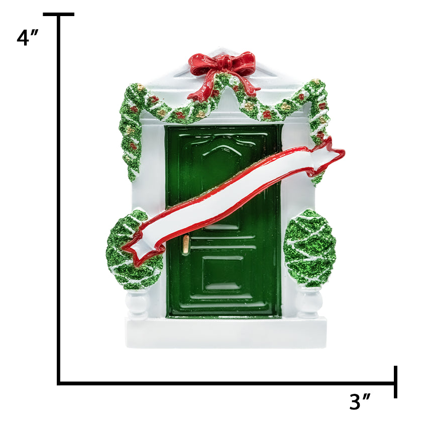 Personalized First Christmas in New Home Ornament - Green Door