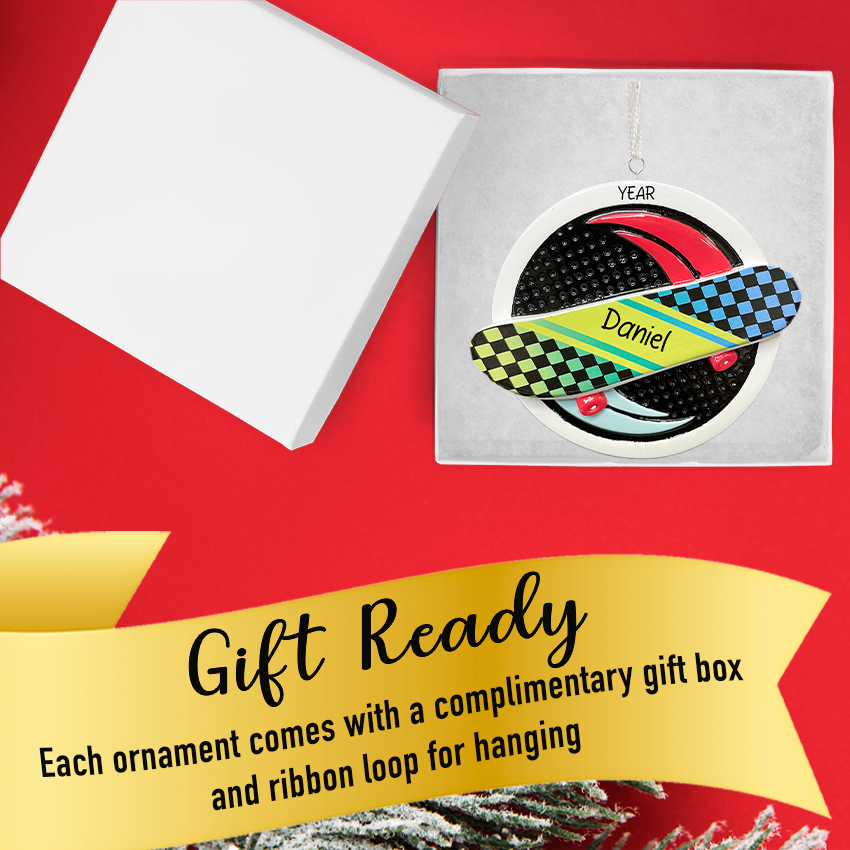 Personalized Skateboard Christmas Ornament 2025