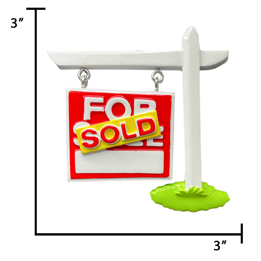 Real Estate Christmas Ornament - Personalized Sold Sign