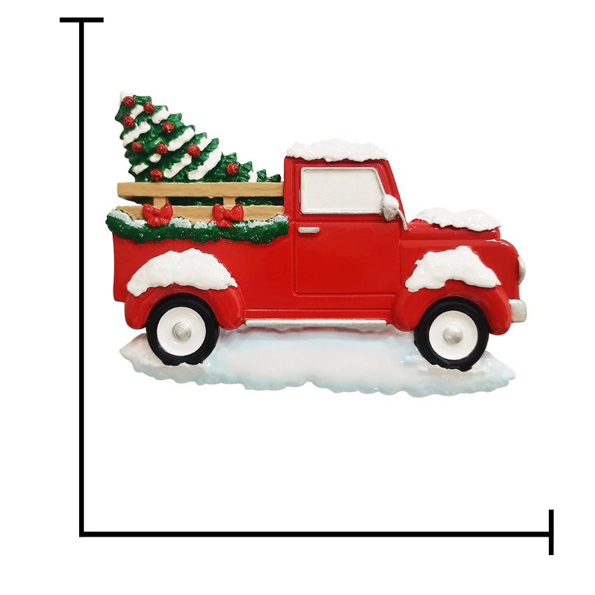 Personalized Red Christmas Truck Ornament