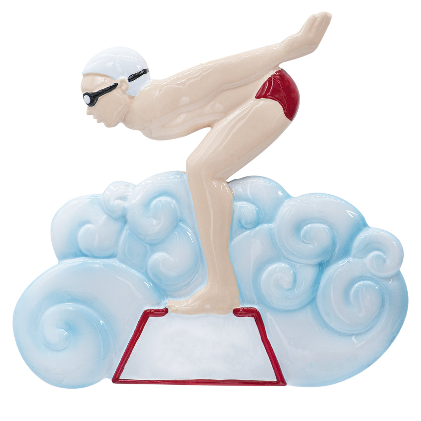 Personalized Swimming Boy Christmas Ornament 2025