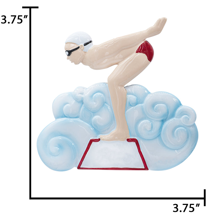 Personalized Swimming Boy Christmas Ornament 2025