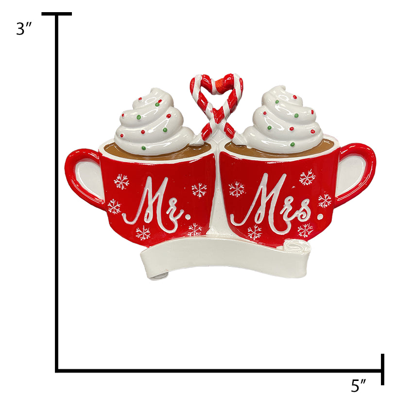 Personalized Mr and Mrs Mug Christmas Ornament