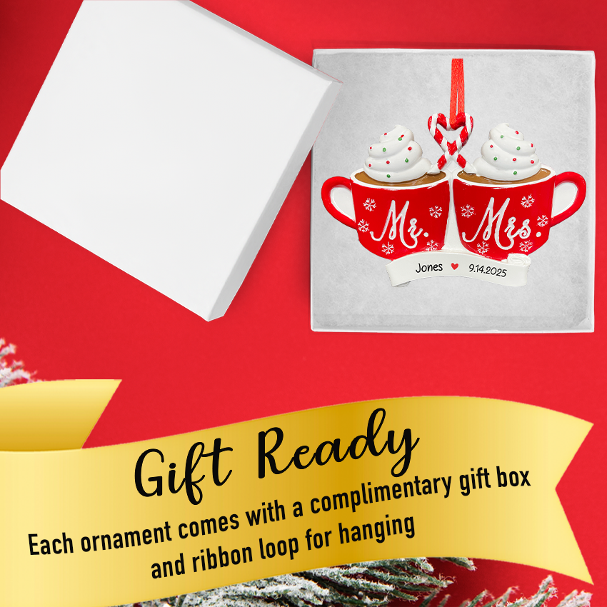 Personalized Mr and Mrs Mug Christmas Ornament