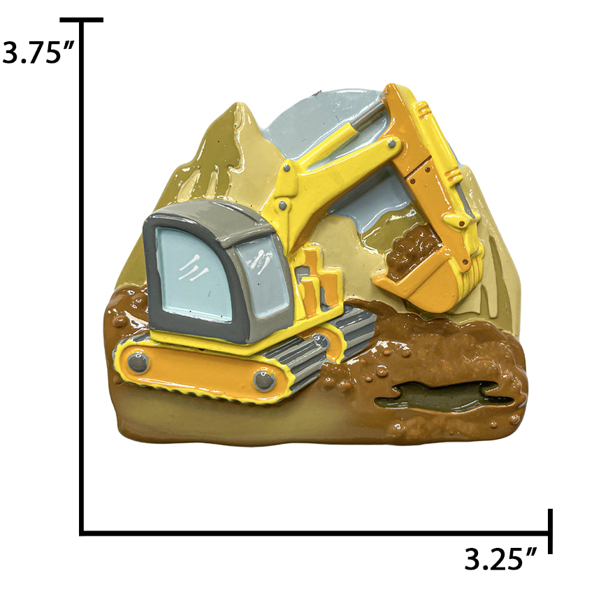 Personalized Excavator Christmas Ornament - Construction Bulldozer Gift