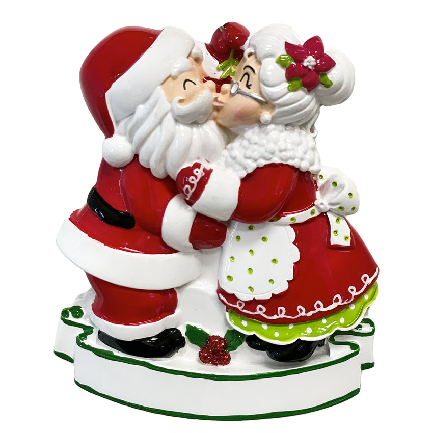 Personalized Our First Christmas Together Ornament Kissing Santa Couple