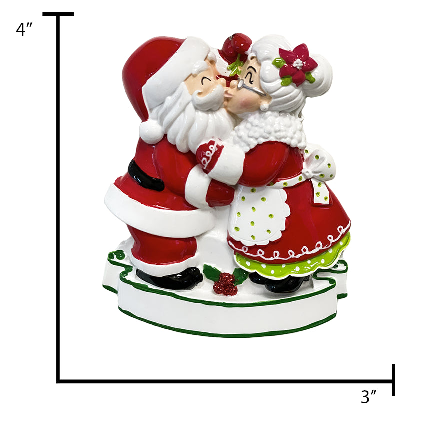 Personalized Our First Christmas Together Ornament Kissing Santa Couple