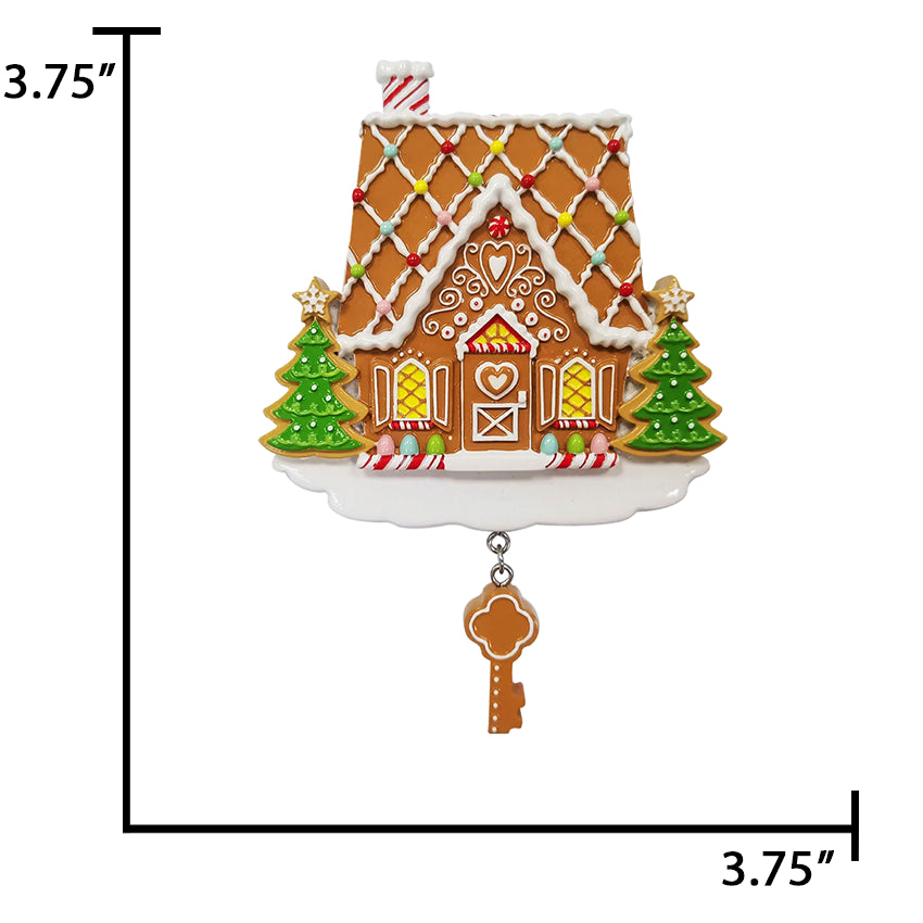 Personalized Gingerbread House with Key Ornament