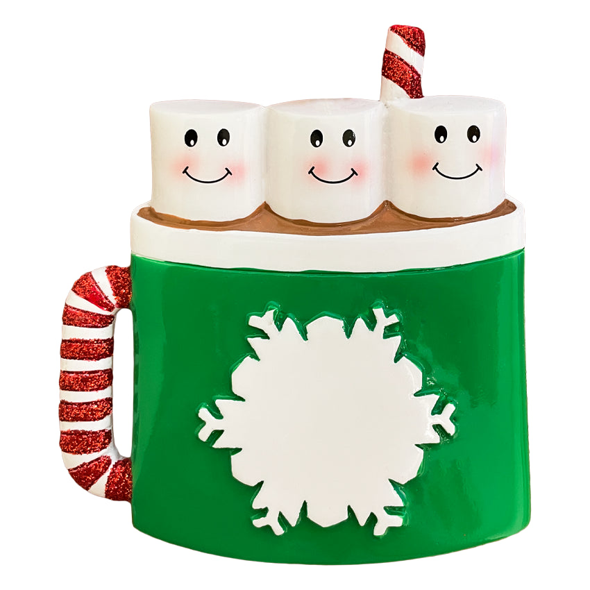 Personalized Marshmallow Family of 3 Christmas Ornament