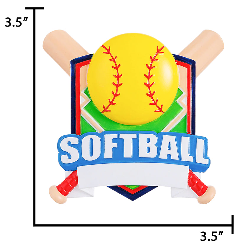 Personalized Softball 3D Christmas Ornament 2025