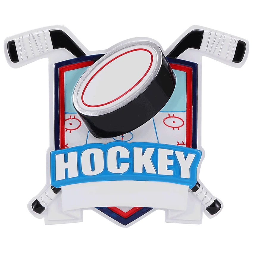 Personalized Sticks & Puck Ice Hockey Christmas Ornament 2025