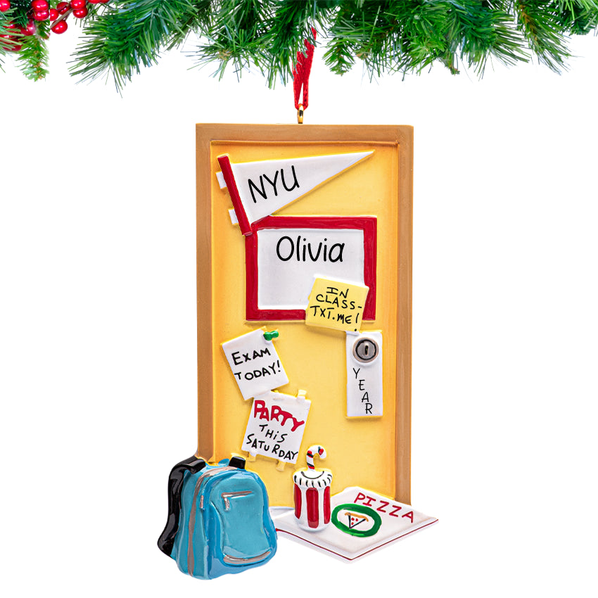 Personalized Dorm Door Christmas Ornament