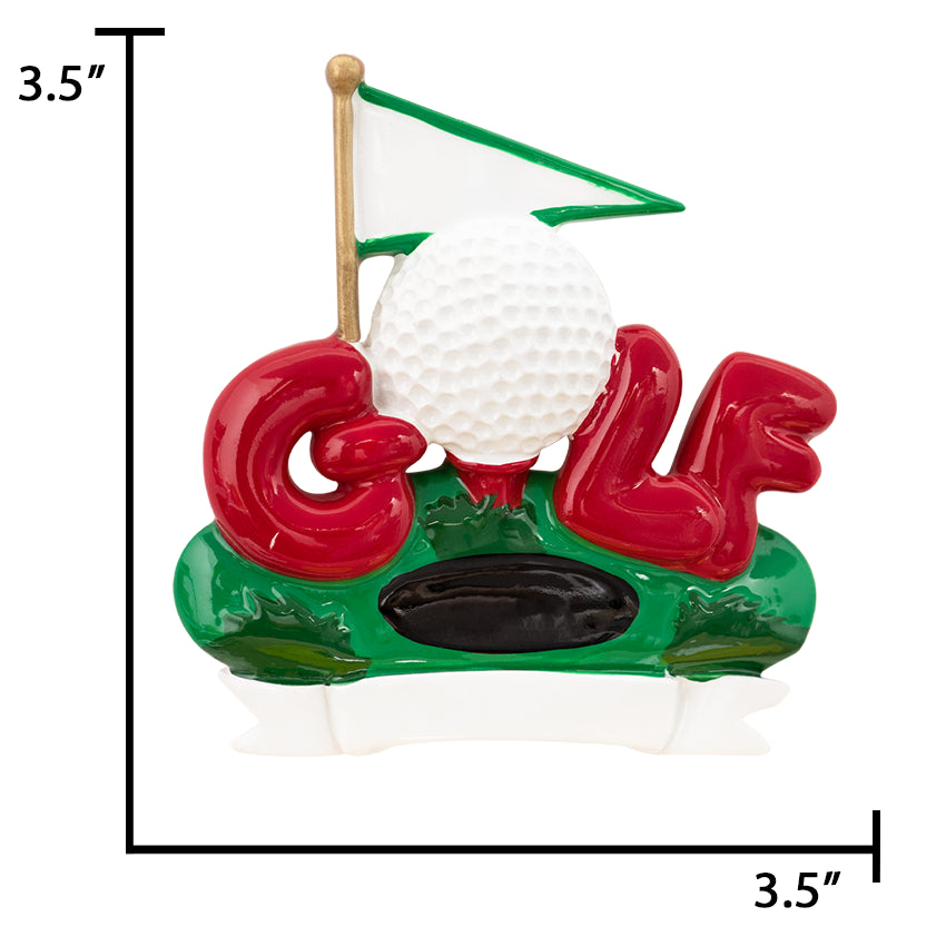 Personalized Golf Field Christmas Ornament