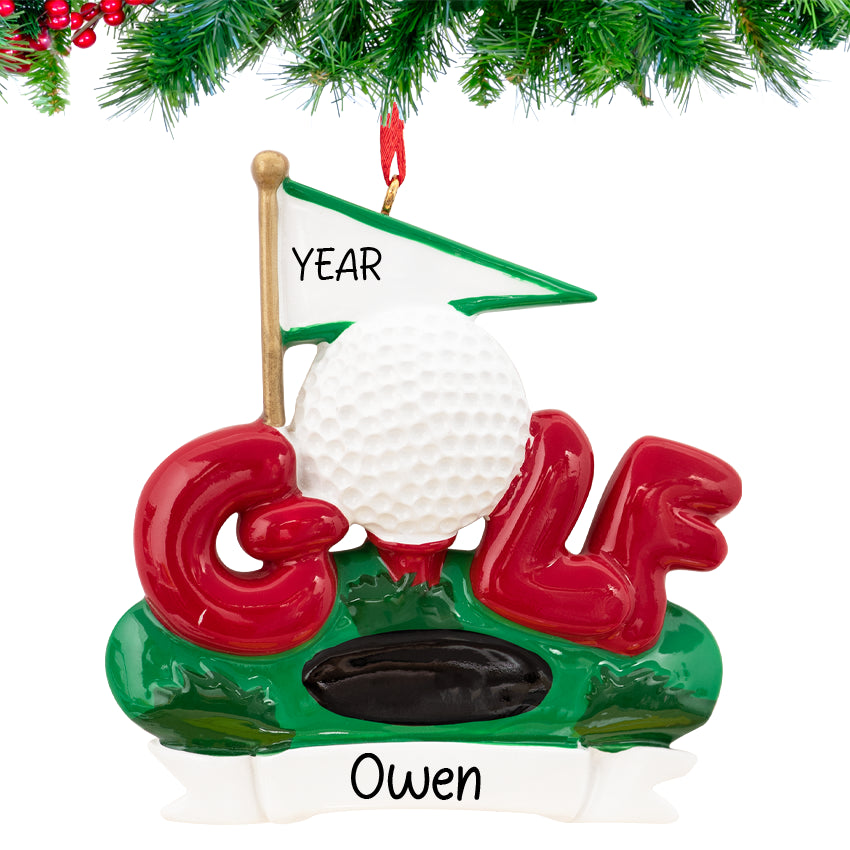 Personalized Golf Field Christmas Ornament