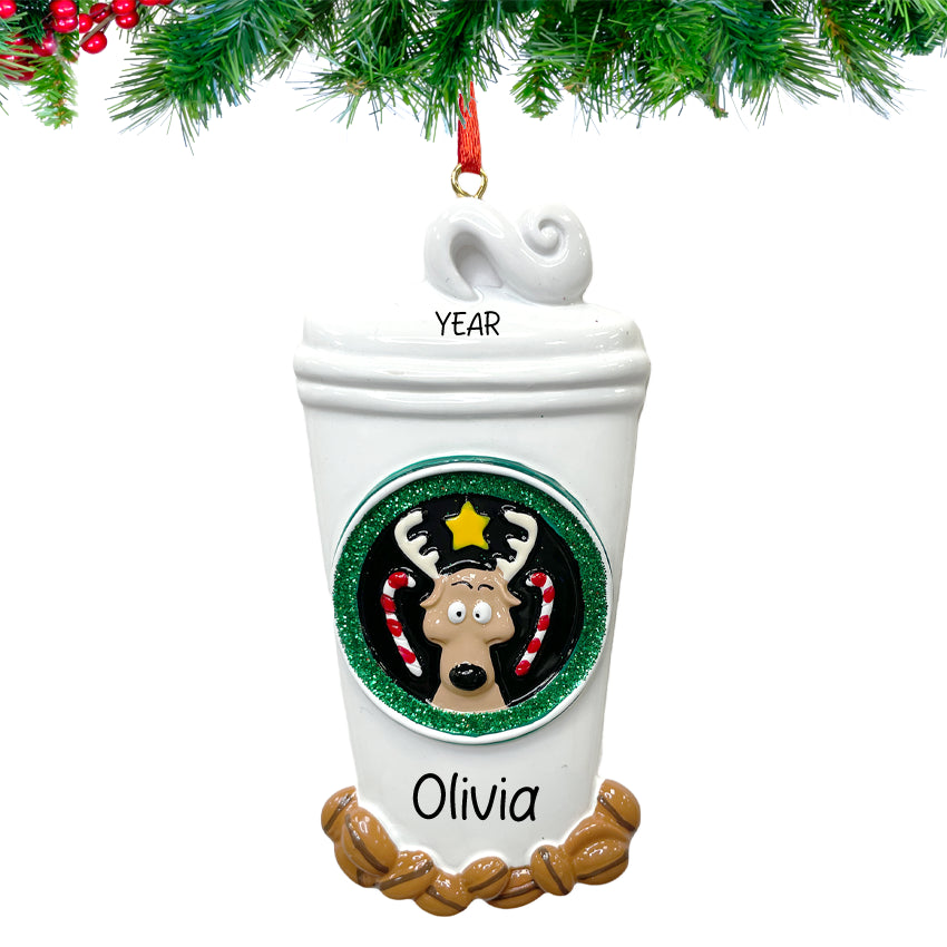 Personalized Coffee Cup Christmas Ornament