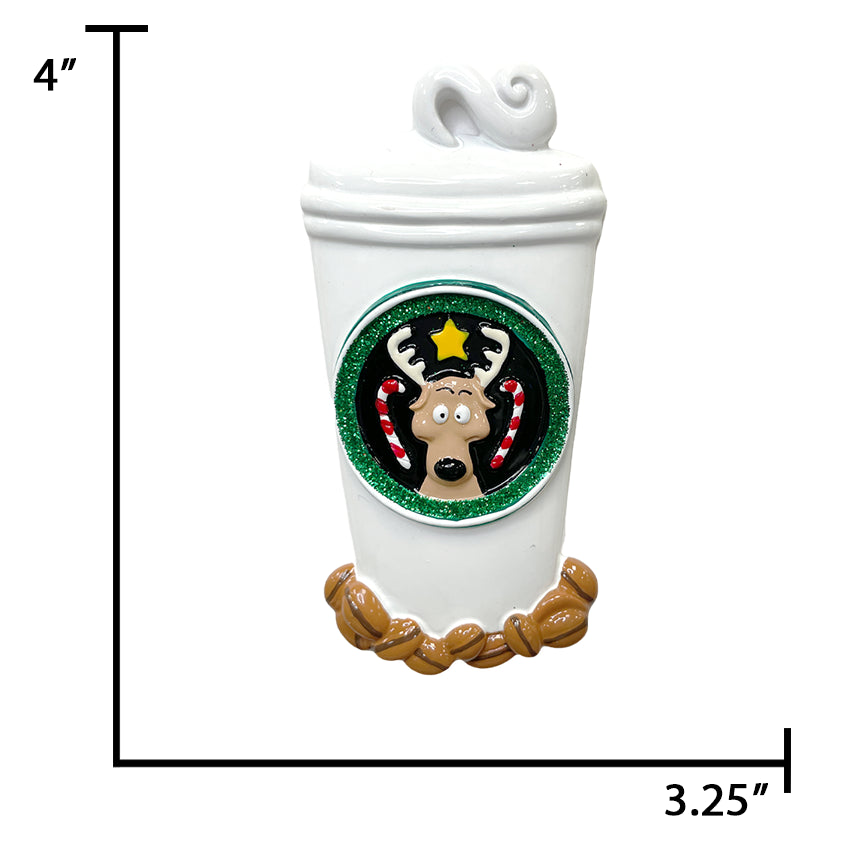 Personalized Coffee Cup Christmas Ornament