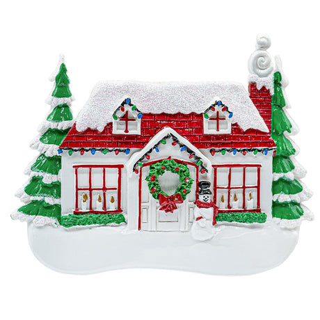 Personalized Snowy New House Christmas Ornament White/Winter