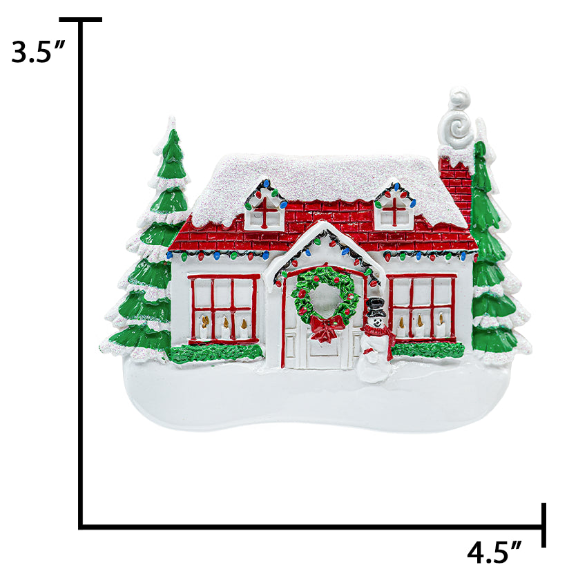 Personalized Snowy New House Christmas Ornament White/Winter